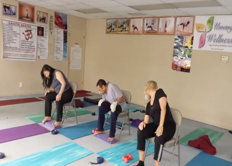 Wellness Haven Gentle Yoga on Chair With Dumb-bells